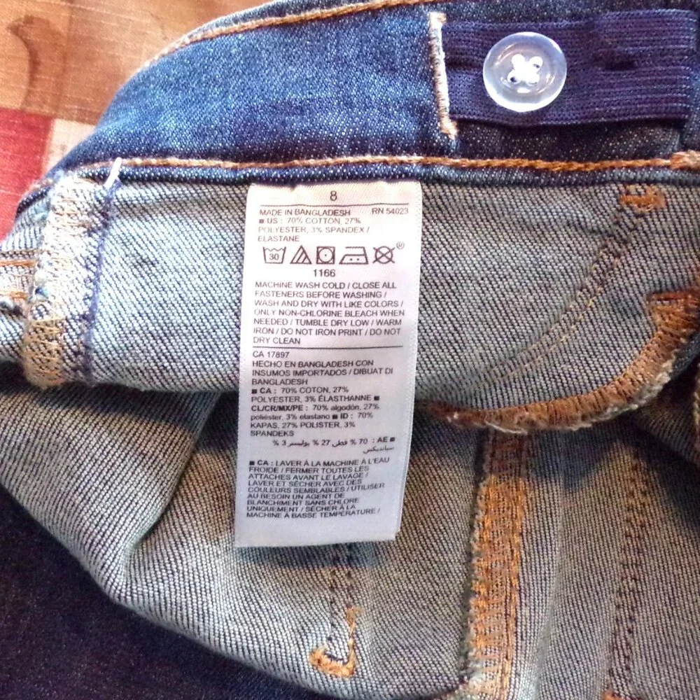 Old Navy High Rise Rockstar Jegging Girls 8 Jeans Stretch Adjustable Distressed